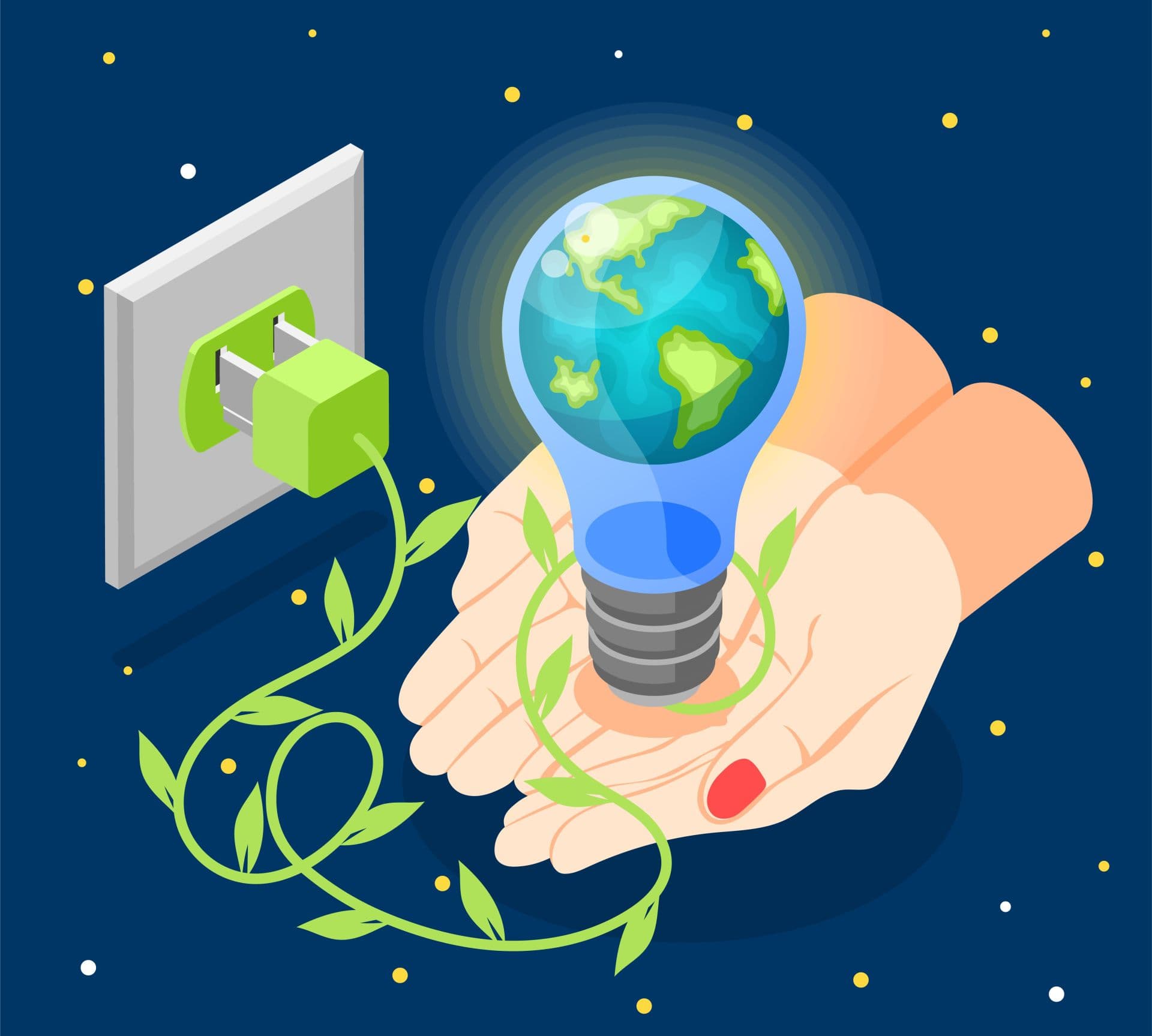 Ilustración de eficiencia energética en el hogar